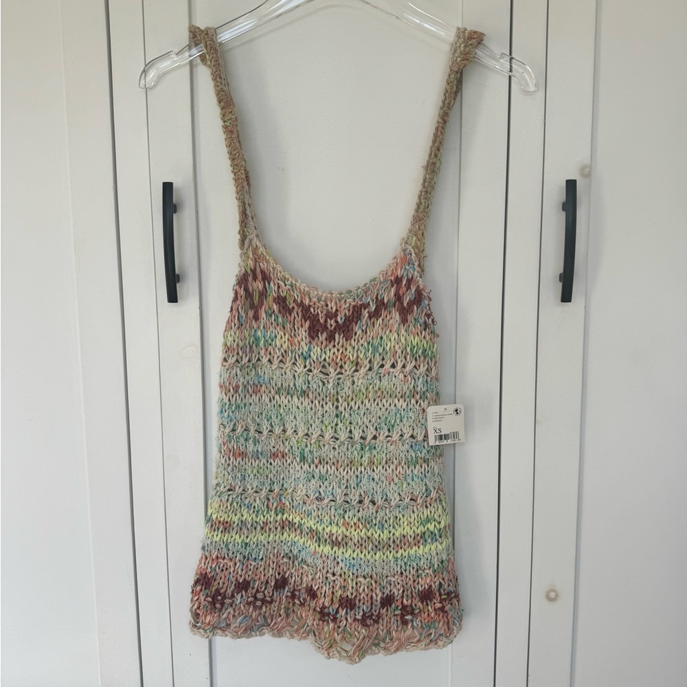 NWT Free People Crochet Tank, boho, knit, Size XS, super cute!